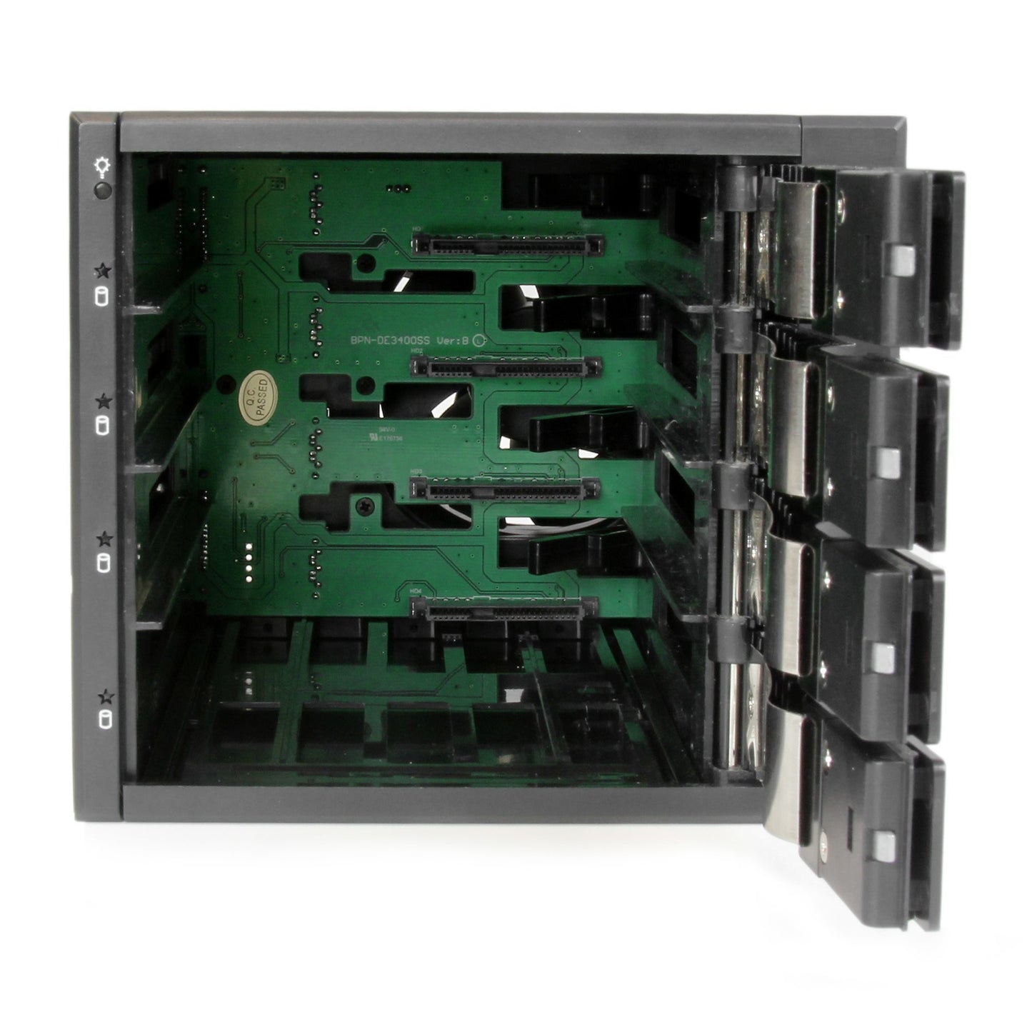 StarTech.com - Rack Móvil Backplane de 4 Bahías de Intercambio en Caliente - Rack Móvil Hot Swap sin Bandeja para Unidades de DD SSD de 3 5in SAS II/SATA III - 6 Gbps