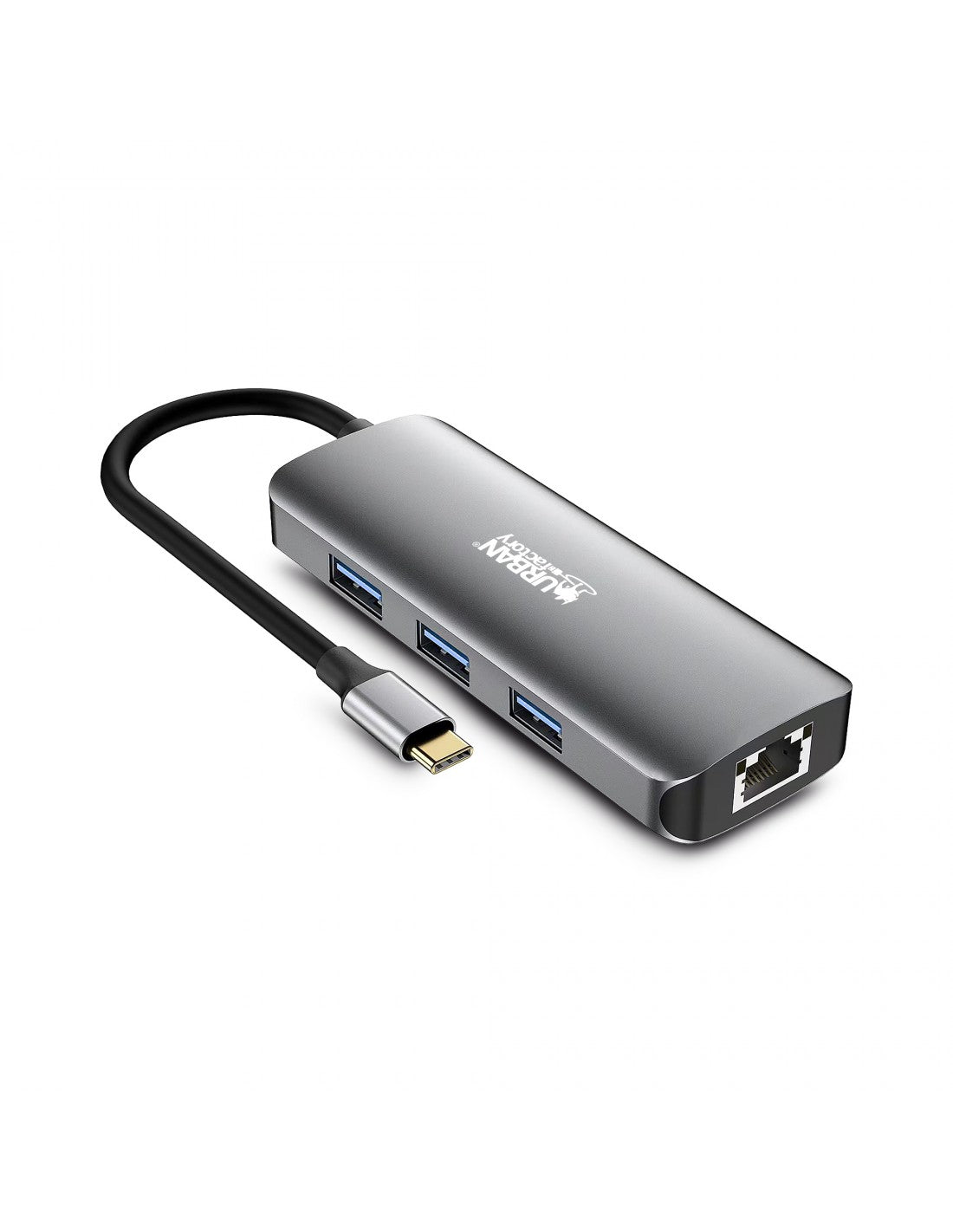 Urban Factory - MHC55UF base para portátil y replicador de puertos Alámbrico USB 3.2 Gen 1 (3.1 Gen 1) Type-C Gris