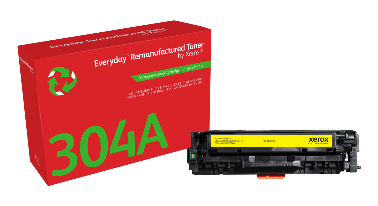 Everyday Tóner ™ Amarillo remanufacturado de Xerox es compatible con HP 304A (CC532A), Capacidad estándar