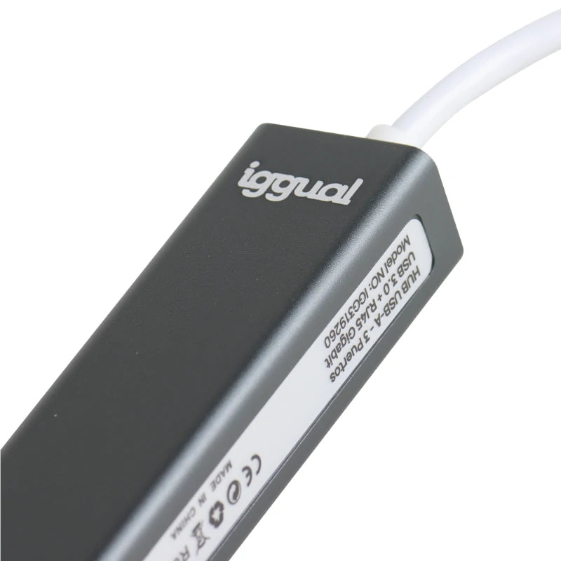 iggual - IGG319260 base para portátil y replicador de puertos Alámbrico USB 3.2 Gen 1 (3.1 Gen 1) Type-A Negro