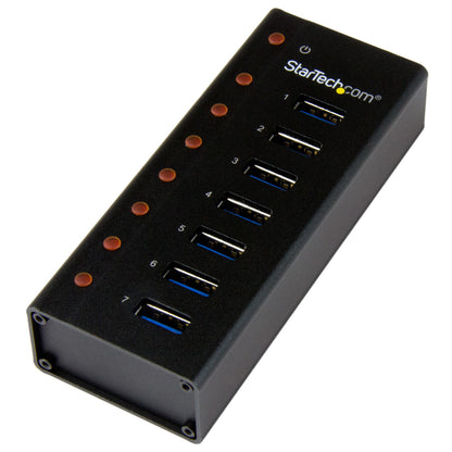 StarTech.com - Concentrador USB 3.0 de 7 Puertos con Caja de Metal - 5Gbps - Hub de Sobremesa o Montaje en Pared