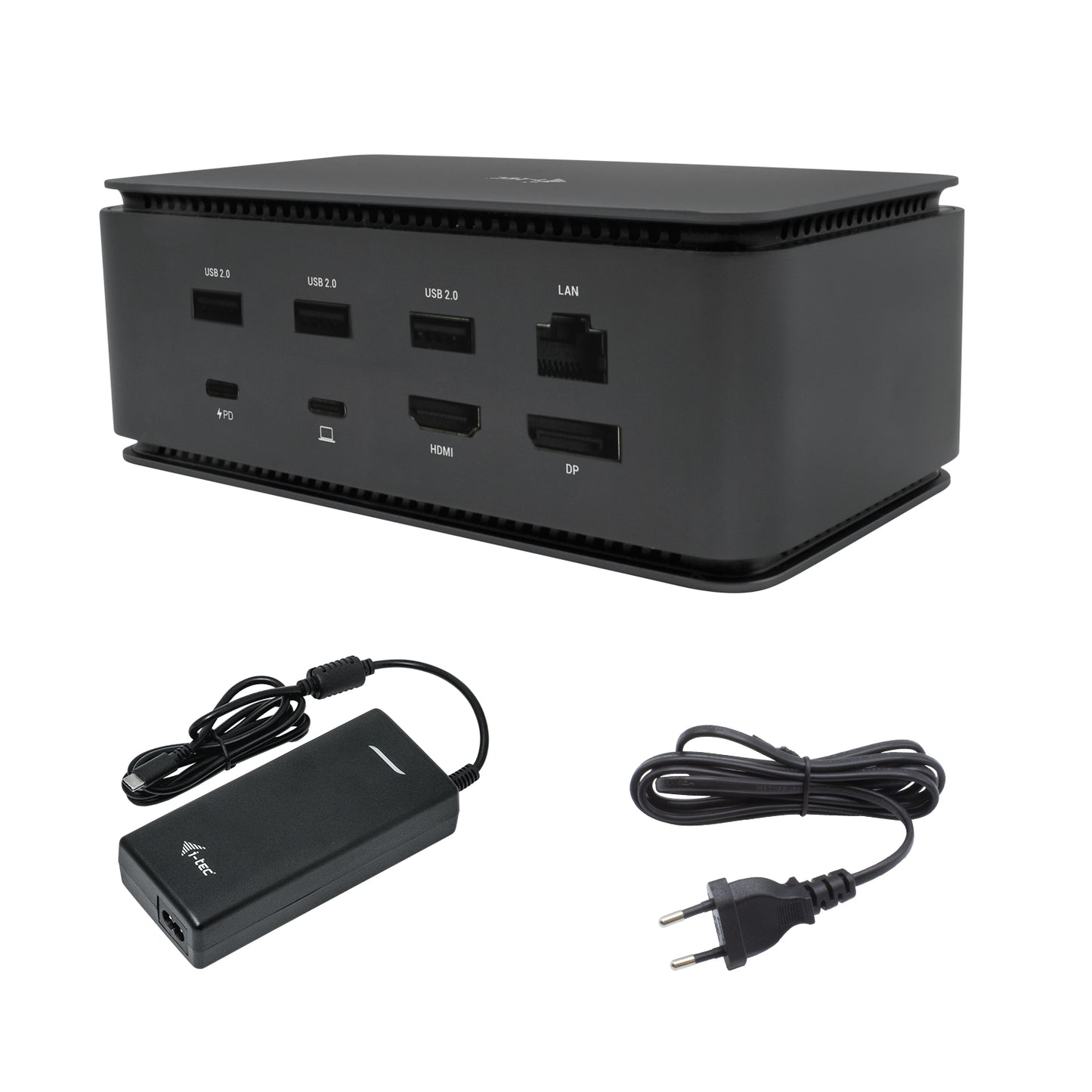 i-tec - Metal USB4 Docking station Dual 4K HDMI DP with Power Delivery 80 W + Universal Charger 100 W