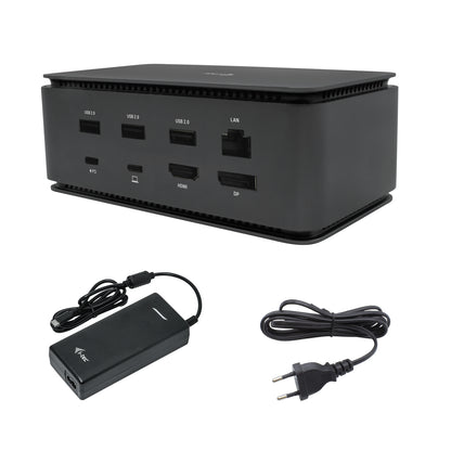 i-tec - Metal USB4 Docking station Dual 4K HDMI DP with Power Delivery 80 W + Universal Charger 100 W