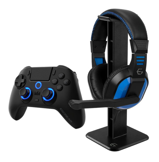 EgoGear - SBP30-P4-BK mando y volante Negro  Azul Bluetooth Mando + auriculares Digital PlayStation 4