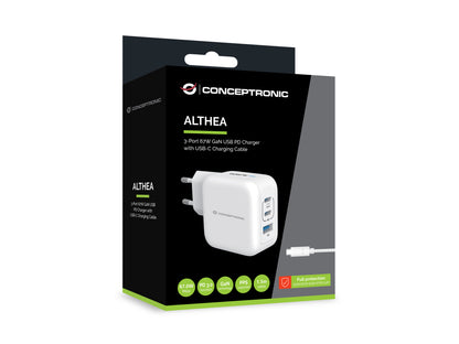 Conceptronic - ALTHEA17W cargador de dispositivo móvil Universal Blanco Corriente alterna Carga rápida Interior