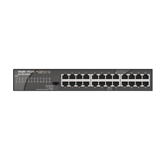 Ruijie Networks - RG-ES124GD switch No administrado Gigabit Ethernet (10/100/1000) Negro