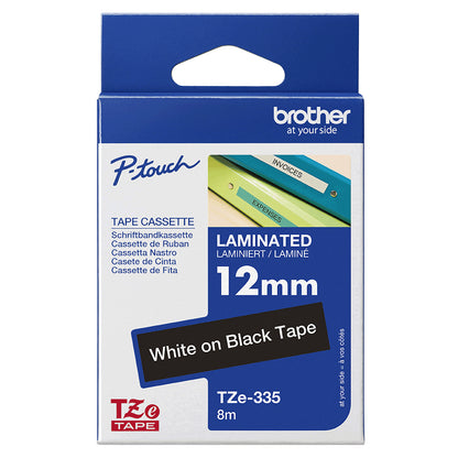 Brother TZE-335 cinta para impresora de etiquetas Blanco sobre negro TZ