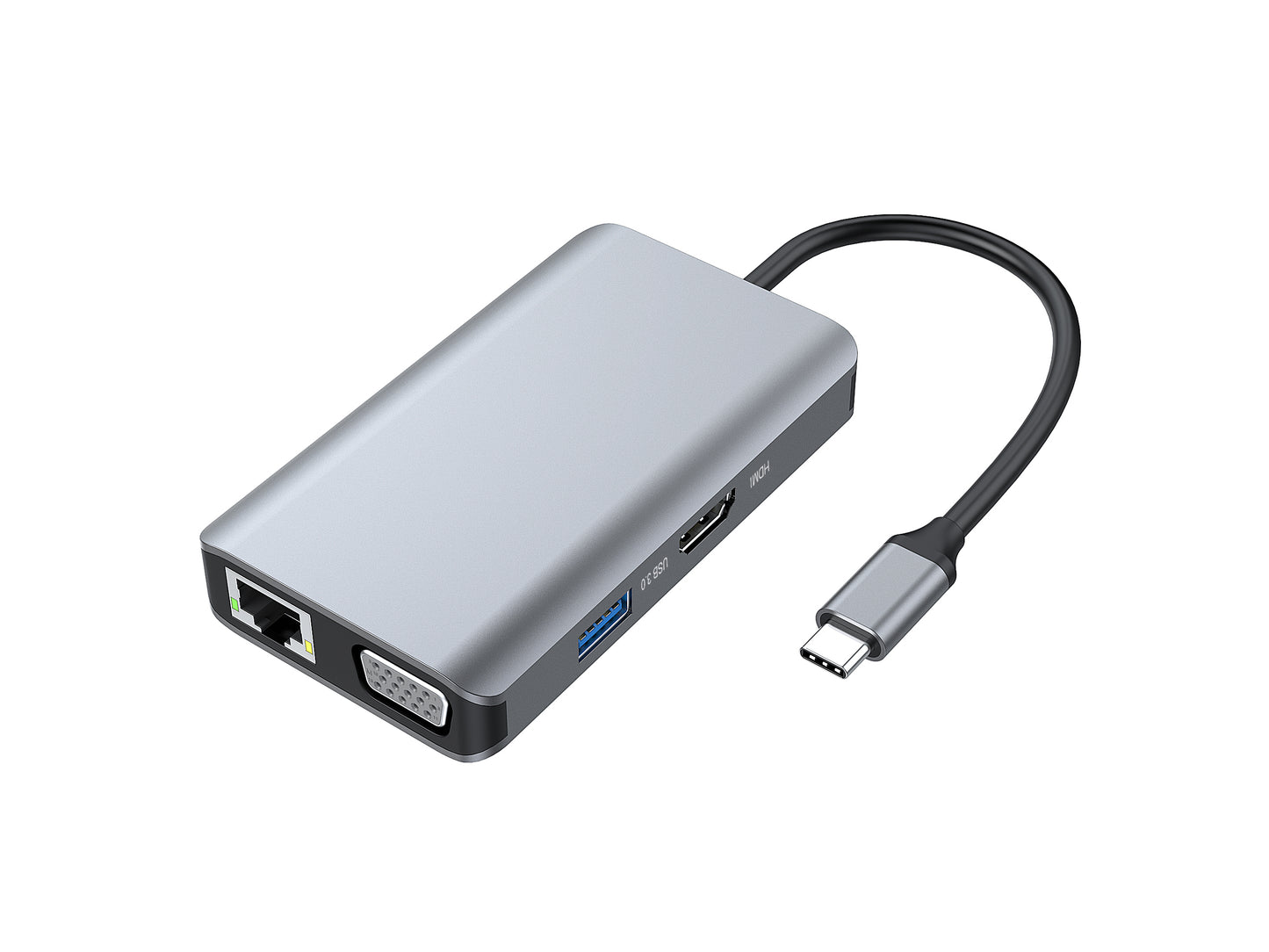 Conceptronic - DONN21G base para portátil y replicador de puertos Alámbrico USB 3.2 Gen 1 (3.1 Gen 1) Type-C Gris