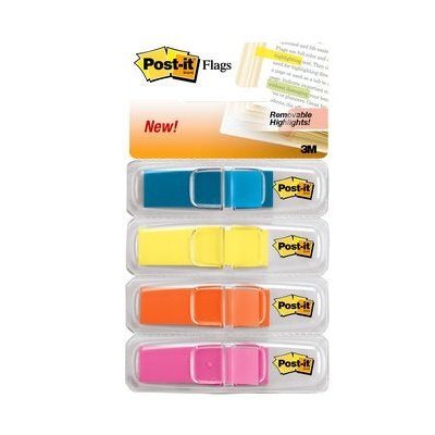 Post-It - Highlighting Flags  Bright Colors  1/2 in Wide  35/Disp  4 Disp/Pack bandera adhesiva 35 hojas