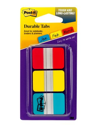 Post-It - Tabs  1 inch Solid  Red  Yellow  Blue  22 Tabs/Color  66/Dispenser pestaña autoadhesiva Azul  Rojo  Amarillo