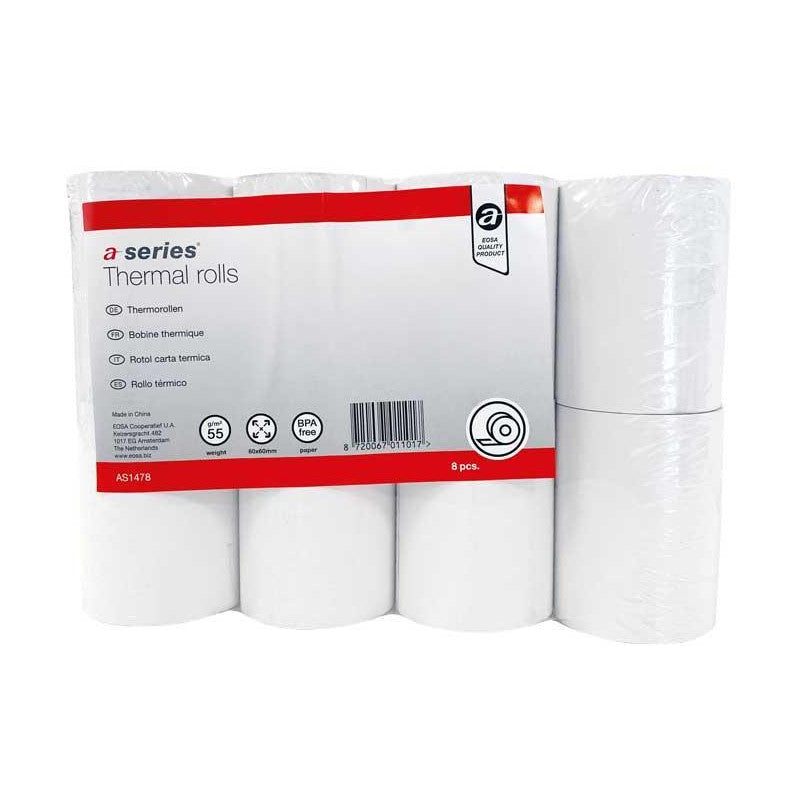 A - SERIES - PAQ 8 R. PAPEL TERMICO SUM. 80X60X12 55GR