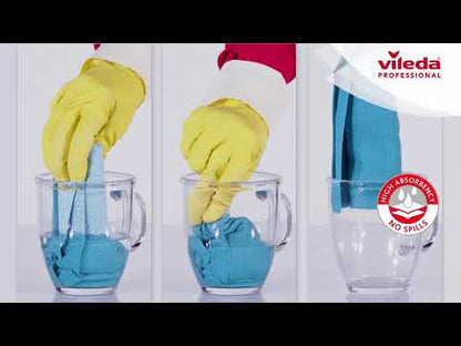 Pack de 5 bayetas Vileda PVA micro en color Amarillo con microfibras que limpian y secan sin dejar rastro, utilizando solo agua.