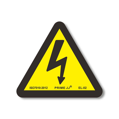 PRIME JJ EL-202XXS - Pack 10 Señal Adhesiva Triangulo riesgo eléctrico 5x5 cm