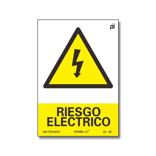 PRIME JJ EL-103L -  Señal PVC Riesgo Eléctrico 29,1x20,4 cm