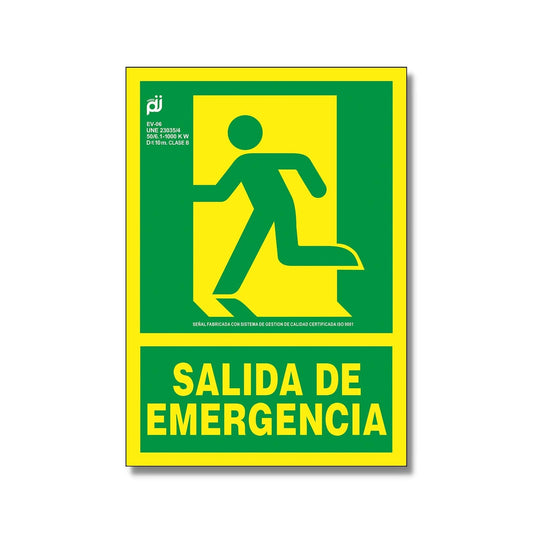 PRIME JJ EV-406L -  Señal Luminiscente Salida de emergencia con imagen 30x22,4 cm