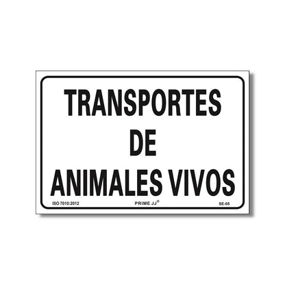 PRIME JJ IF-205L -  Señal Adhesiva Transporte de animales vivos 30x20 cm