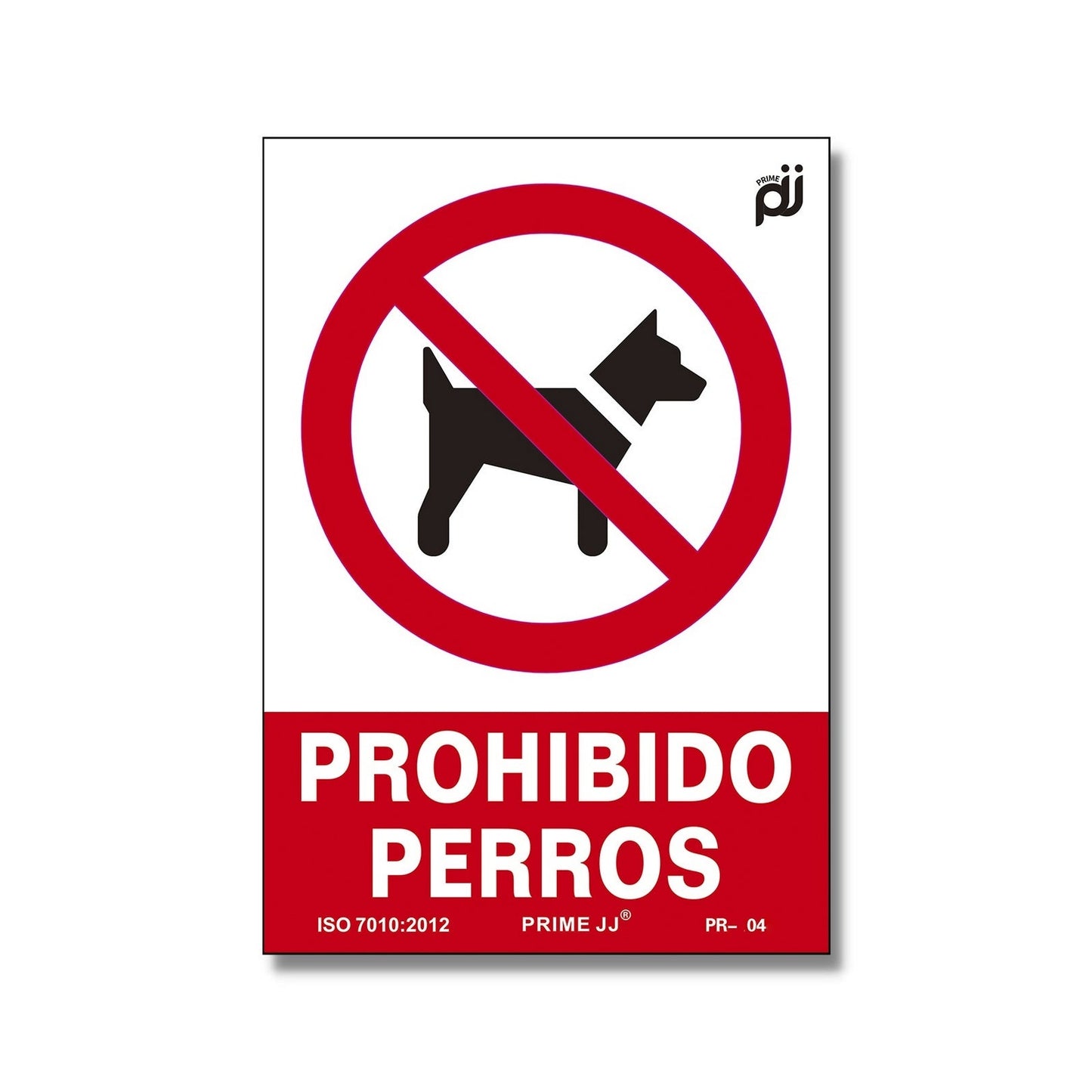 PRIME JJ PR-104L -  Señal PVC Prohibición perros 29,3x20,4 cm