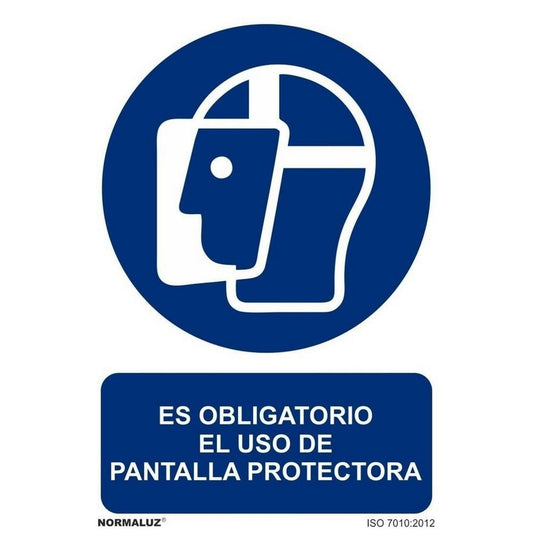 RD20008 - Señal Es Obligatorio El Uso de Pantalla Protectora PVC Glasspack 0.7mm 21x30 cm con CTE, RIPCI