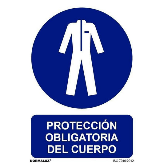 RD25612 - Señal Adhesiva Protección Obligatoria Del Cuerpo Adhesivo de Vinilo 15x20 cm con CTE, RIPCI