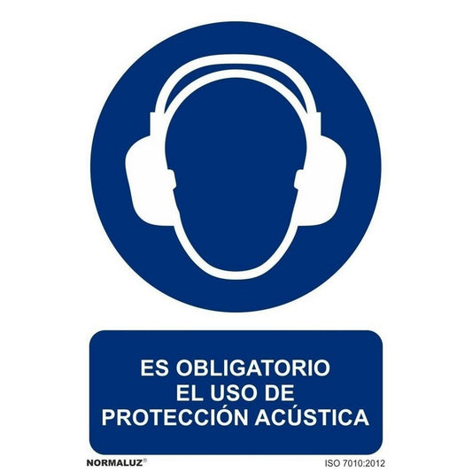 RD20615 - Señal Adhesiva Es Obligatorio El Uso De Protección Acústica Adhesivo de Vinilo 20X30 cm  con CTE, RIPCI