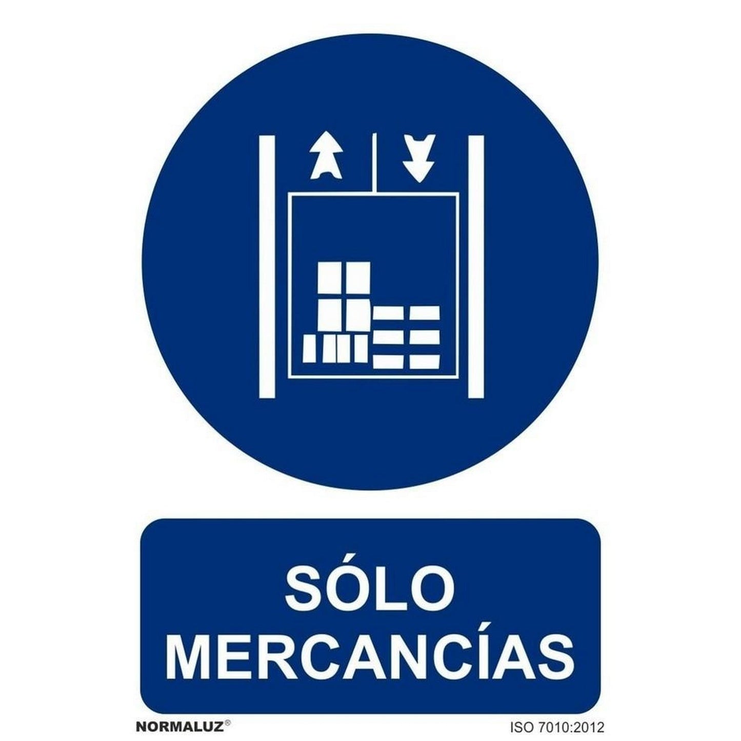 RD20016 - Señal Solo Mercancías  PVC Glasspack 0.7mm 21x30 cm con CTE, RIPCI