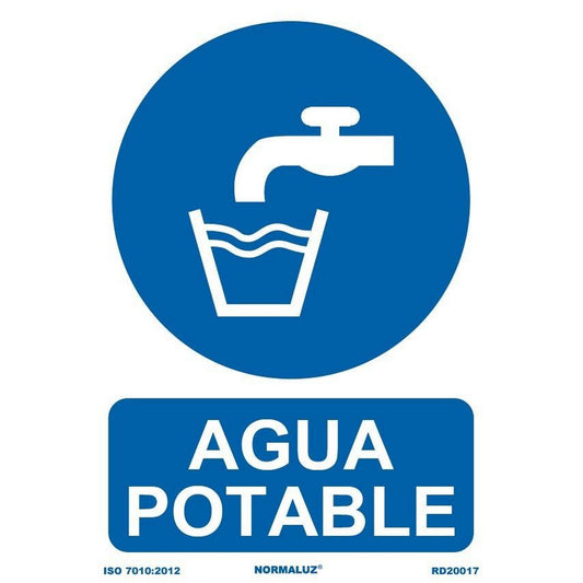 RD25617 - Señal Adhesiva Agua Potable Adhesivo de Vinilo 15x20 cm con CTE, RIPCI