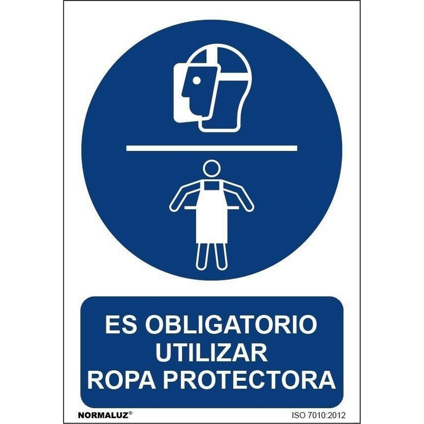 RD20023 - Señal Es Obligatorio Utilizar Ropa Protectora PVC Glasspack 0.7mm 21x30 cm con CTE, RIPCI