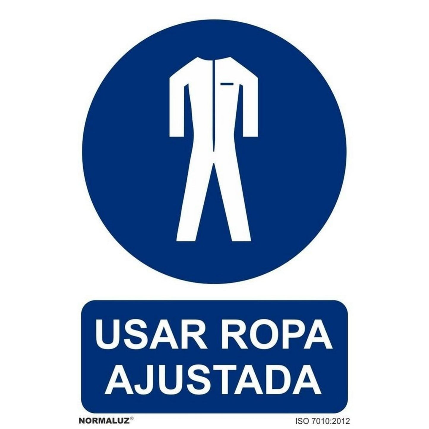 RD20625 - Señal Adhesiva Usar Ropa Ajustada Adhesivo de Vinilo 20X30 cm  con CTE, RIPCI