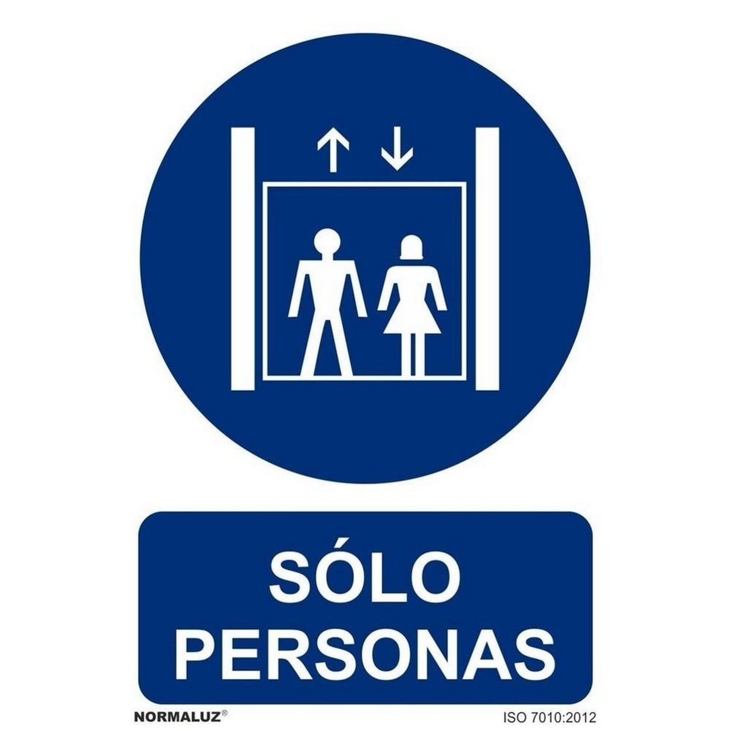 RD20035 - Señal  Solo Personas  PVC Glasspack 0.7mm 21x30 cm con CTE, RIPCI