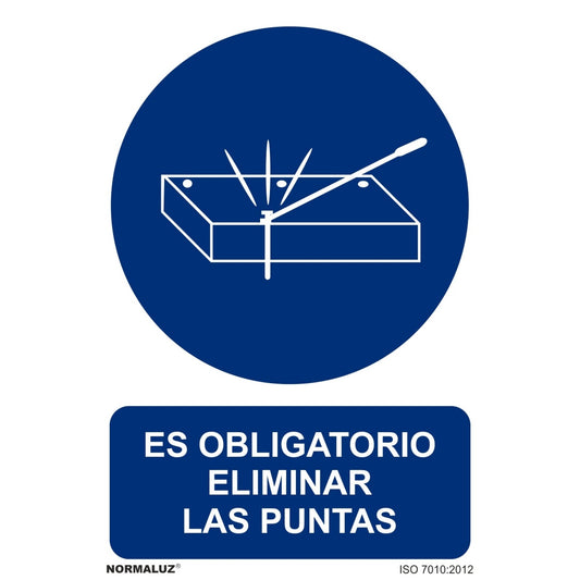 RD20636 - Señal Adhesiva Es Obligatorio Eliminar Las Puntas Adhesivo de Vinilo 20x30 cm  con CTE, RIPCI