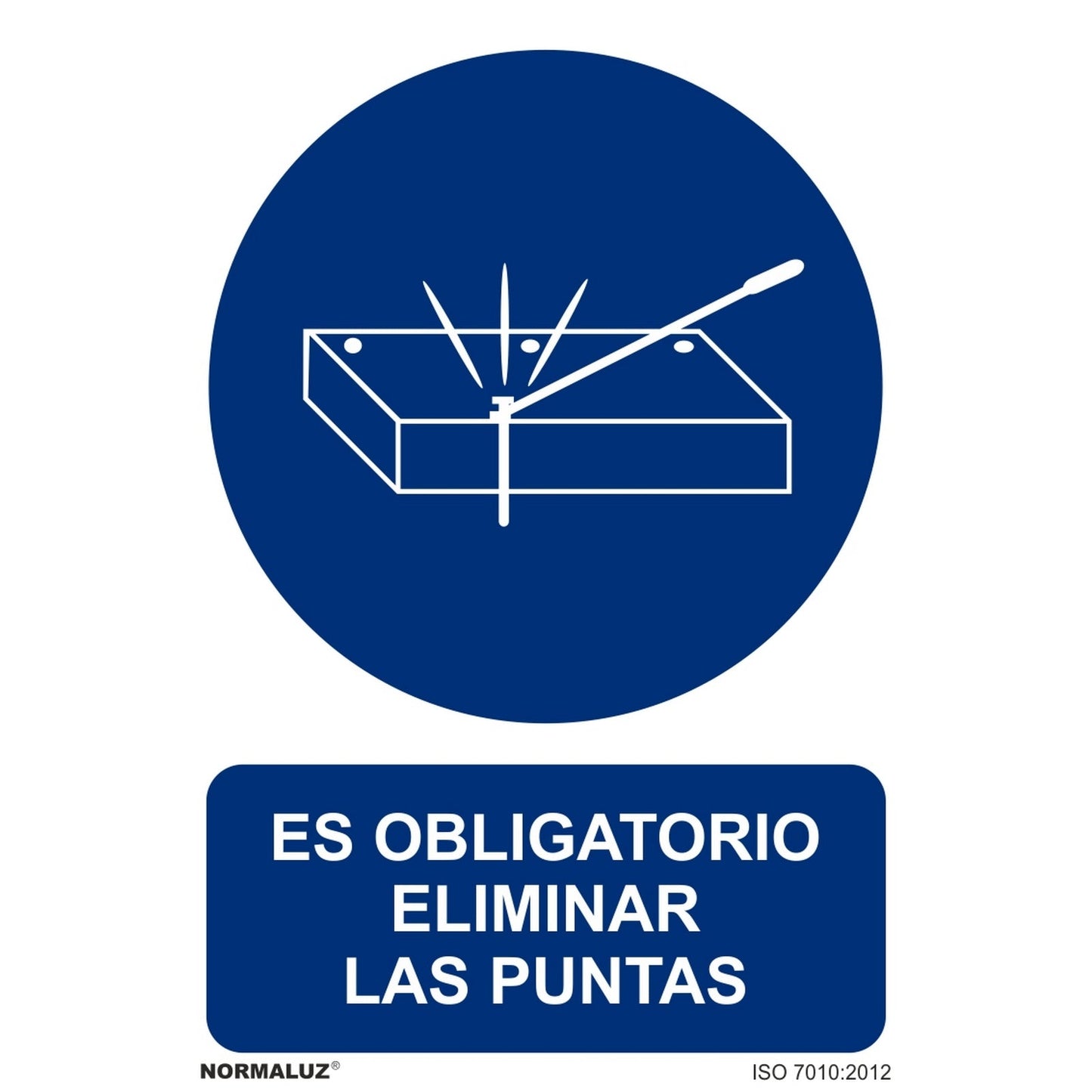 RD25636 - Señal Adhesiva Es Obligatorio Eliminar Las Puntas Adhesivo de Vinilo 15x20 cm con CTE, RIPCI