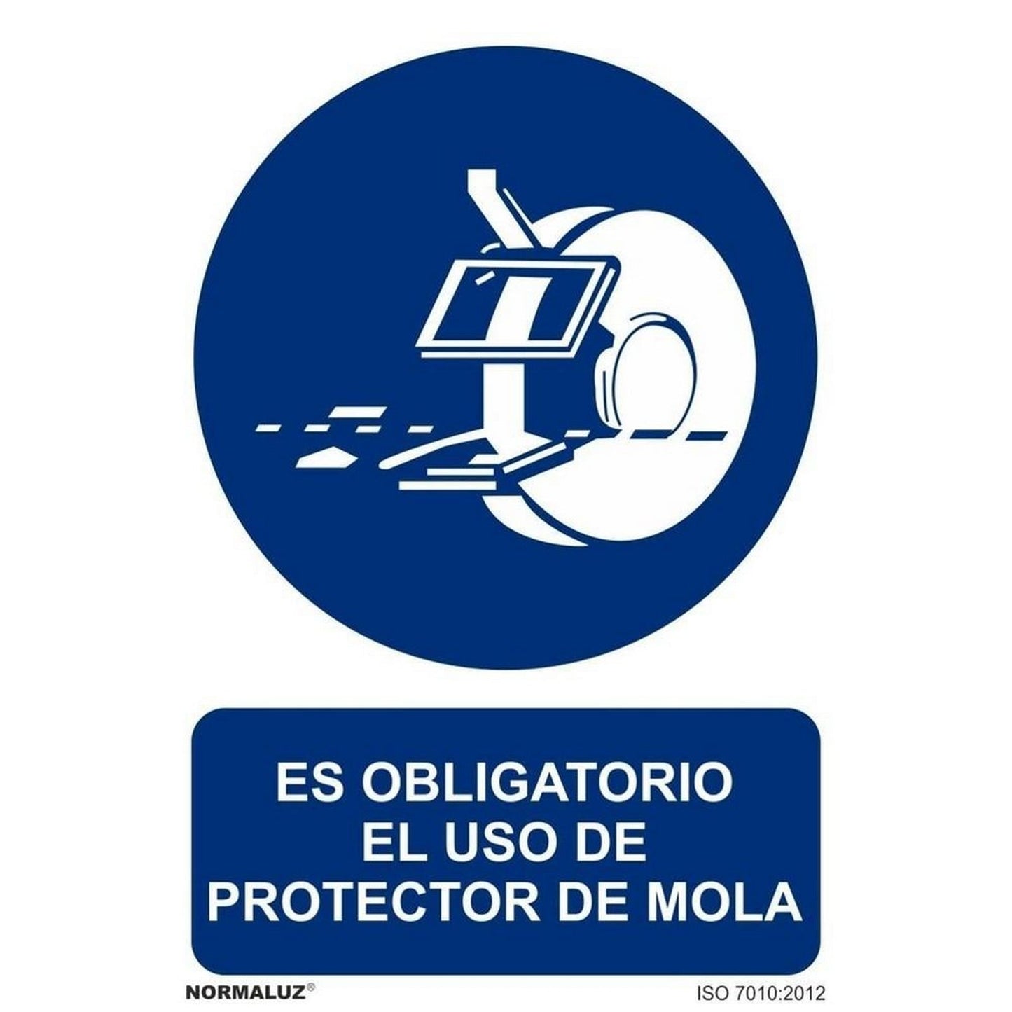 RD20938 - Señal Es Obligatorio El Uso De Protector De Mola Aluminio 0.5mm 21x30 cm con CTE, RIPCI