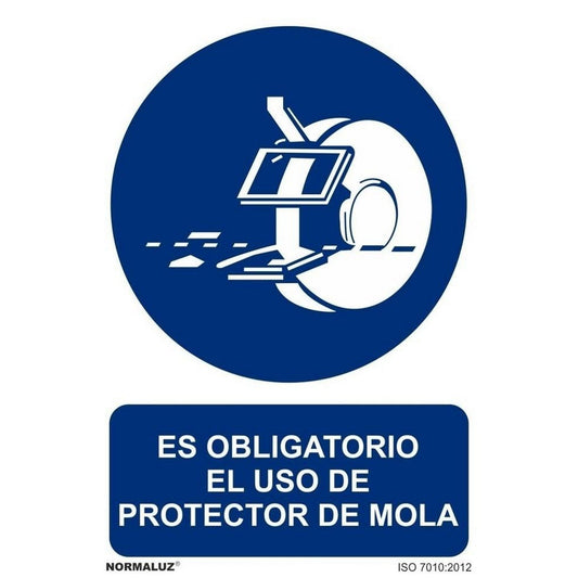 RD20938 - Señal Es Obligatorio El Uso De Protector De Mola Aluminio 0.5mm 21x30 cm con CTE, RIPCI