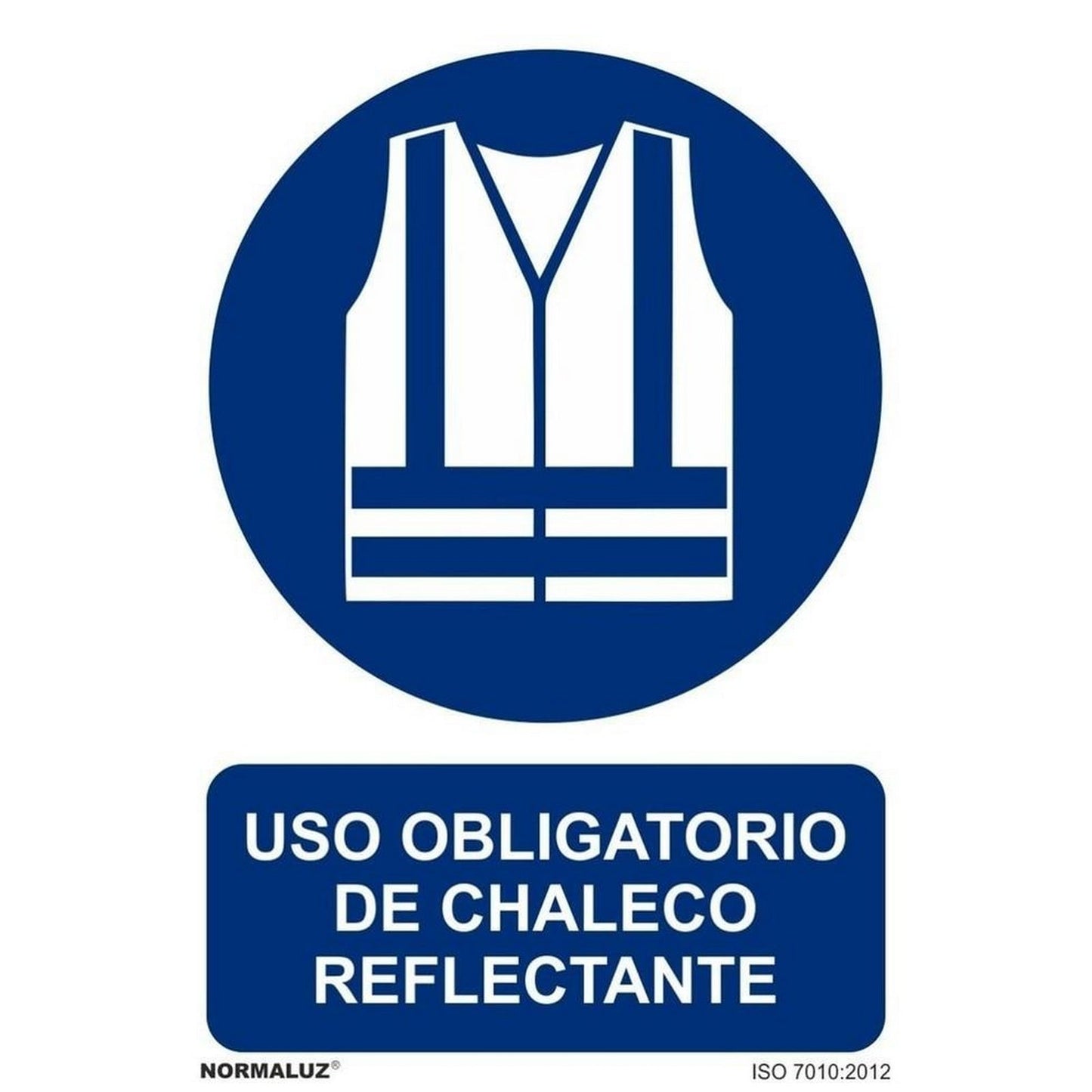 RD20043 - Señal Uso Obligatorio DE Chaleco Reflectante PVC Glasspack 0.7mm 21x30 cm con CTE, RIPCI