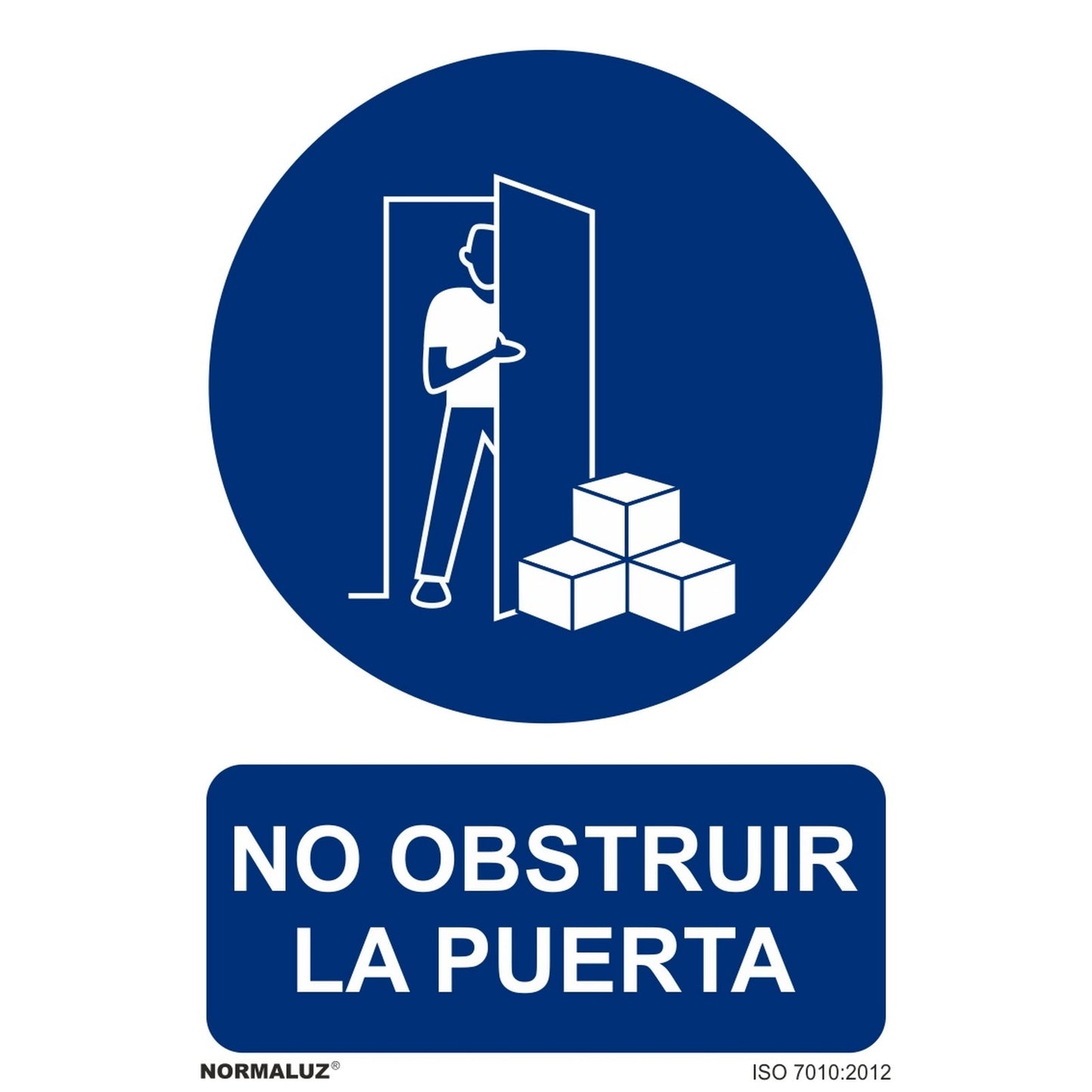 RD20044 - Señal No Obstruir La Puerta PVC Glasspack 0.7mm 21x30 cm con CTE, RIPCI