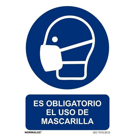 RD20926 - Señal Es Obligatorio El Uso de Mascarilla  Aluminio 0.5mm 21x30 cm con CTE, RIPCI