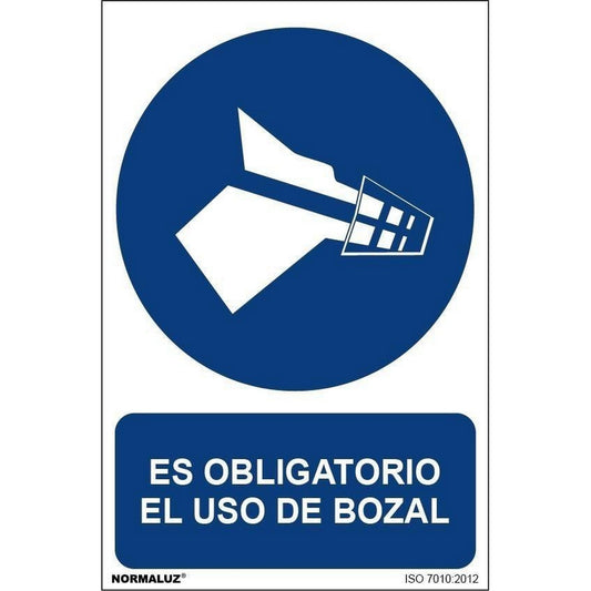 RD21054 - Señal Es Obligatorio El Uso De Bozal PVC Glasspack 0.7mm 30x40 cm con CTE, RIPCI