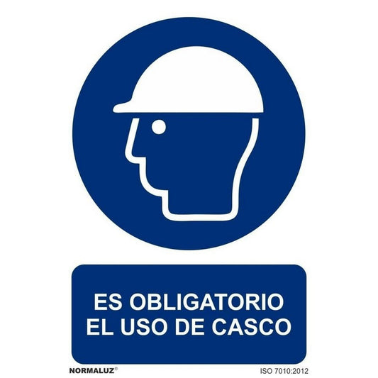 RD21000 - Señal Es Obligatorio El uso de Casco PVC Glasspack 0.7mm 30x40 cm con CTE, RIPCI