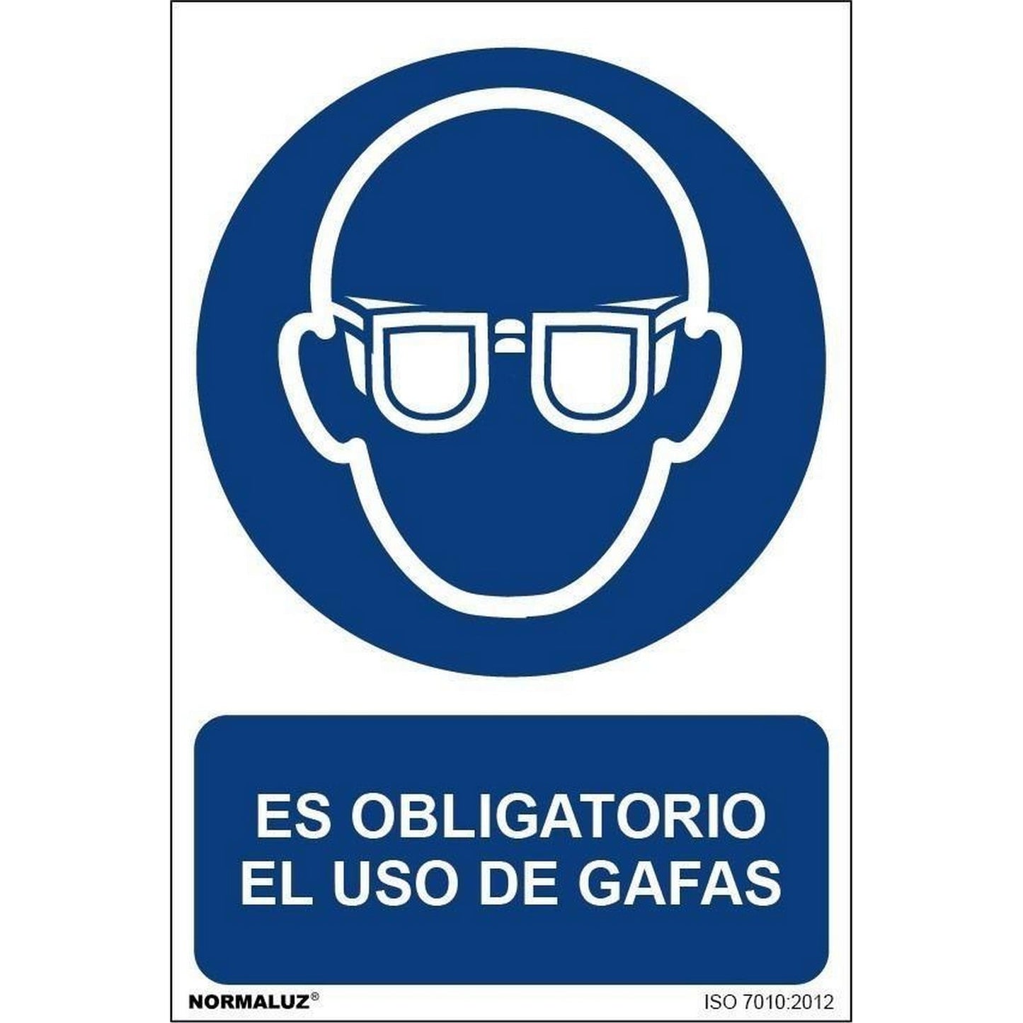 RD21002 - Señal Es Obligatorio El Uso de Gafas  PVC Glasspack 0.7mm 30x40 cm con CTE, RIPCI