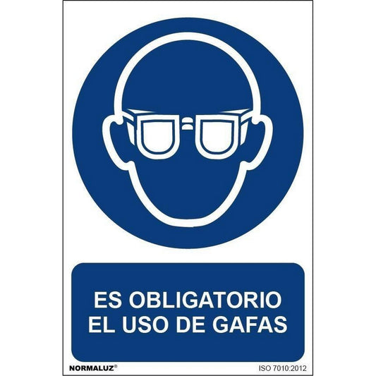 RD20002 - Señal Es Obligatorio El Uso de Gafas  PVC Glasspack 0.7mm 21x30 cm con CTE, RIPCI