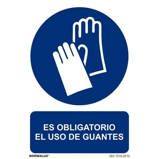 RD21003 - Señal Es Obligatorio El Uso de Guantes  PVC Glasspack 0.7mm 30x40 cm con CTE, RIPCI