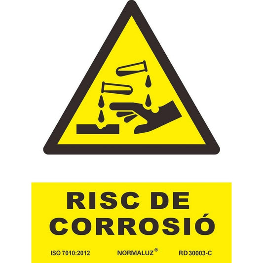 RD30003-C - Senyal Risc De Corrosio PVC Glasspack 0.7mm 21x30cm con CTE, RIPCI