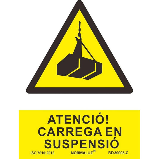 RD30005-C - Senyal Atencio Carrega En Suspensio PVC Glasspack 0.7mm 21x30cm con CTE, RIPCI