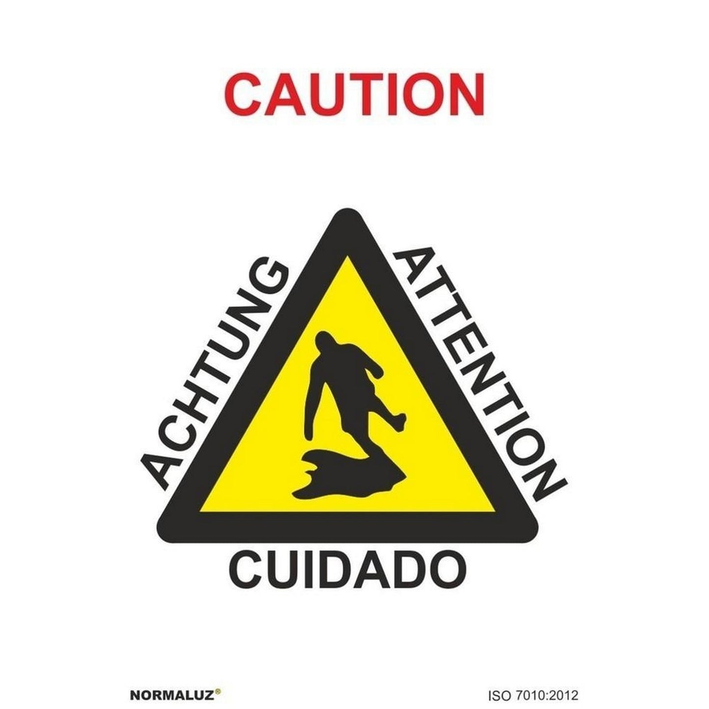 RD36652 - Señal Adhesiva Cuidado / Caution Adhesivo de Vinilo 10x15 cm con CTE, RIPCI