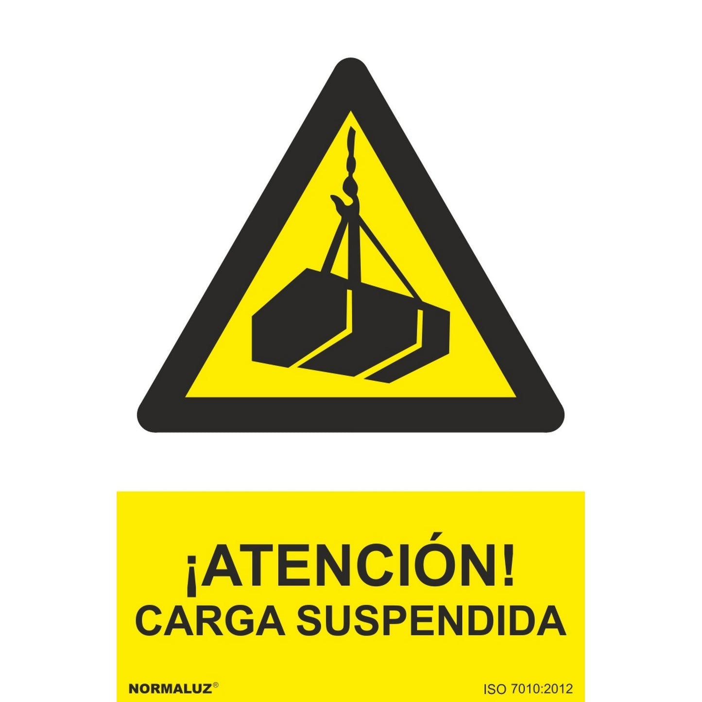 RD31005 - Señal ¡Atención! Carga Suspendida PVC Glasspack 0.7mm 30x40 cm con CTE, RIPCI