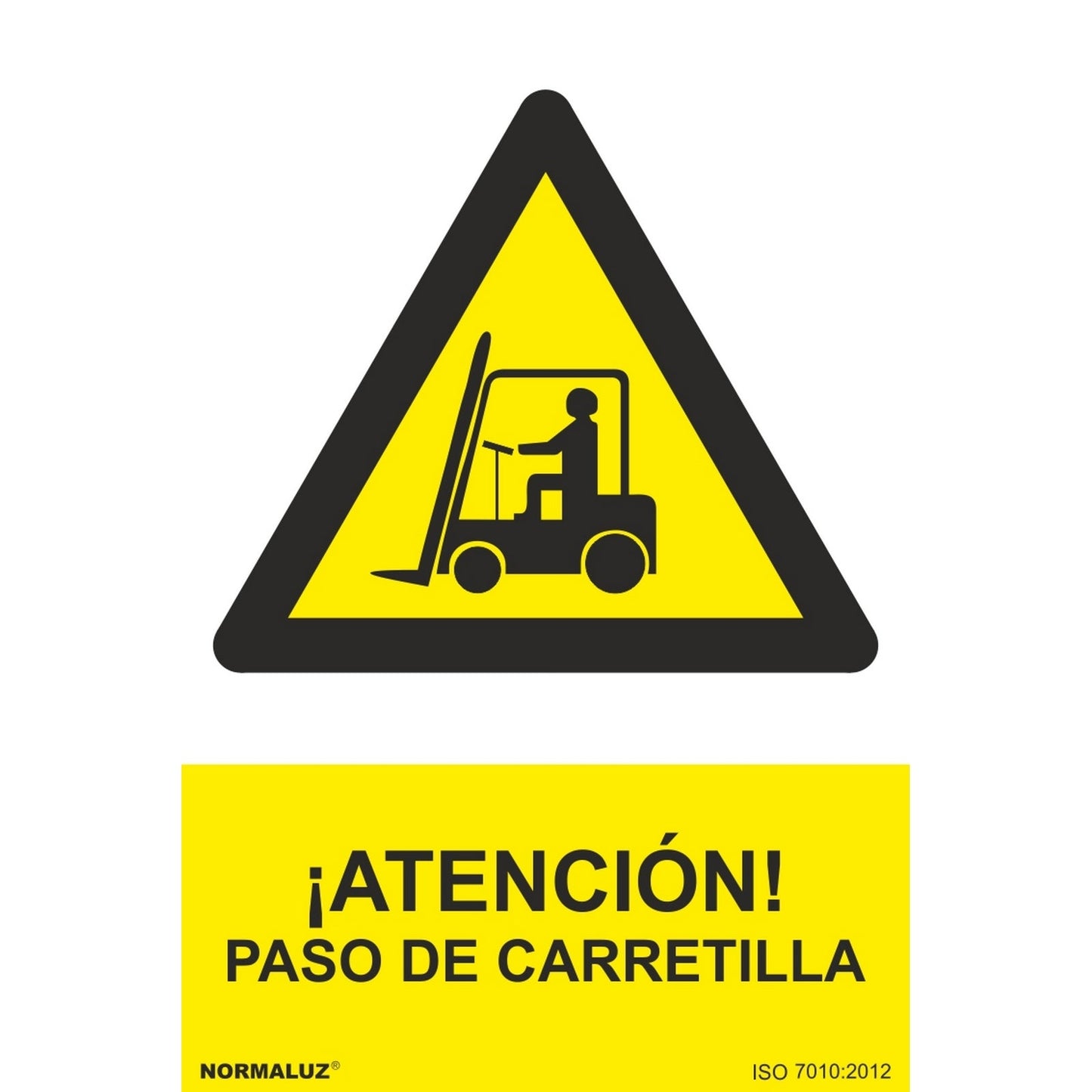 RD30906 - Señal ¡Atención! Paso De Carretilla  Aluminio 0.5mm 21x30 cm con CTE, RIPCI