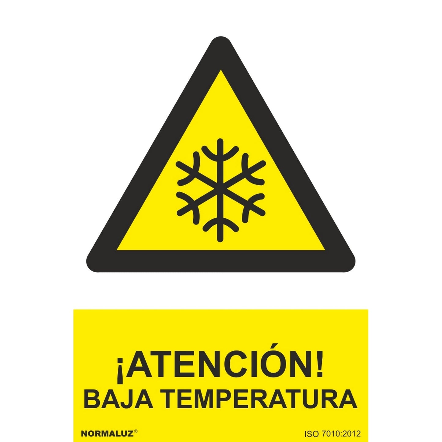 RD31016 - Señal ¡Atención! Baja Temperatura PVC Glasspack 0.7mm 30x40 cm  con CTE, RIPCI