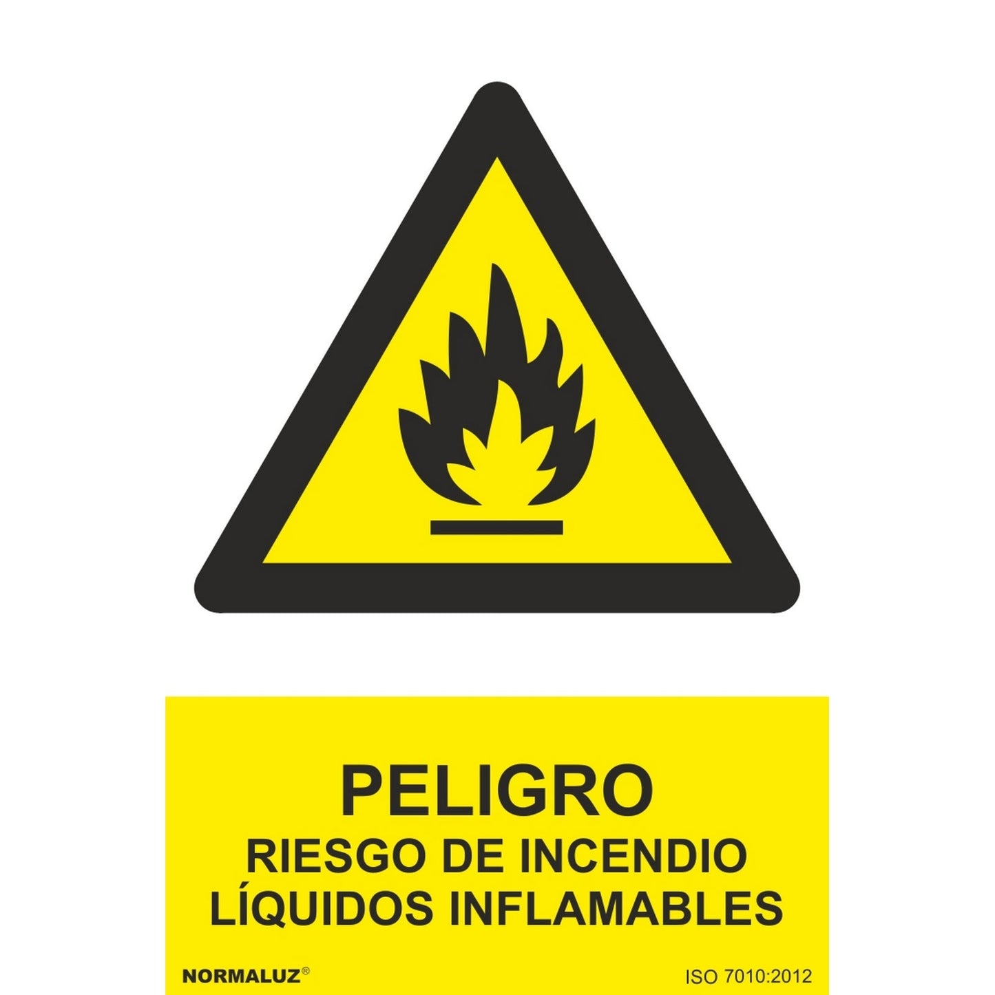 RD31018 - Señal Peligro Riesgo De Incendio Líquidos Inflamables PVC Glasspack 0.7mm 30x40 cm  con CTE, RIPCI