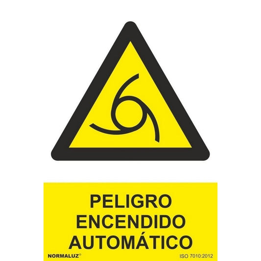 RD30938 - Señal Peligro Encendido Automática Aluminio 0.5mm 21x30 cm con CTE, RIPCI