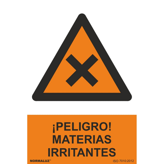 RD30041 - Señal ¡Peligro! Materias Irritantes  PVC Glasspack 0.7mm 21x30 cm con CTE, RIPCI